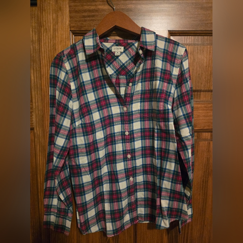 J. Crew Casual Button Down Shirt Blue and Pink